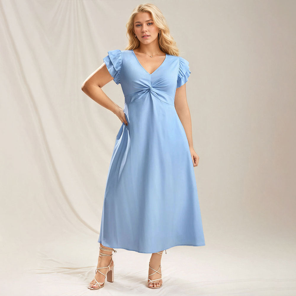 Rochie care flatează silueta, cu talie strâmtă.