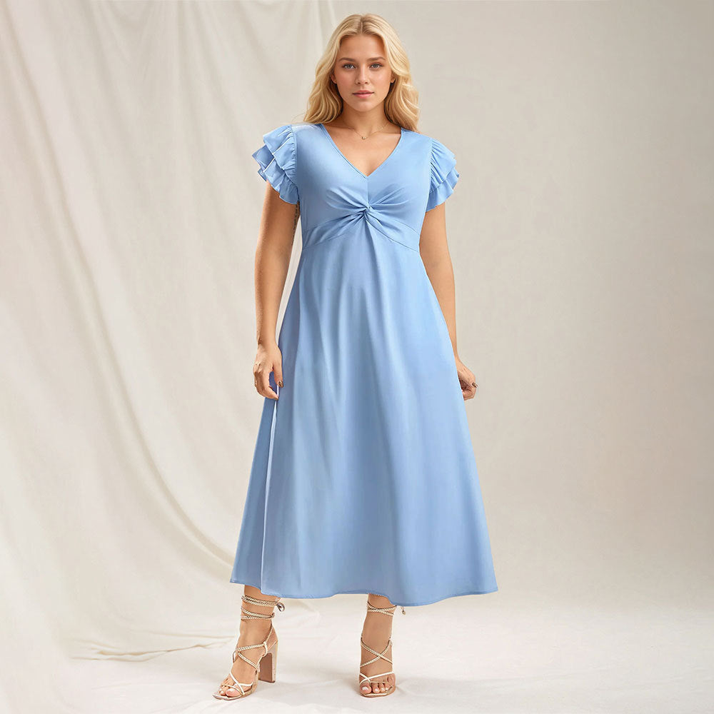 Rochie care flatează silueta, cu talie strâmtă.