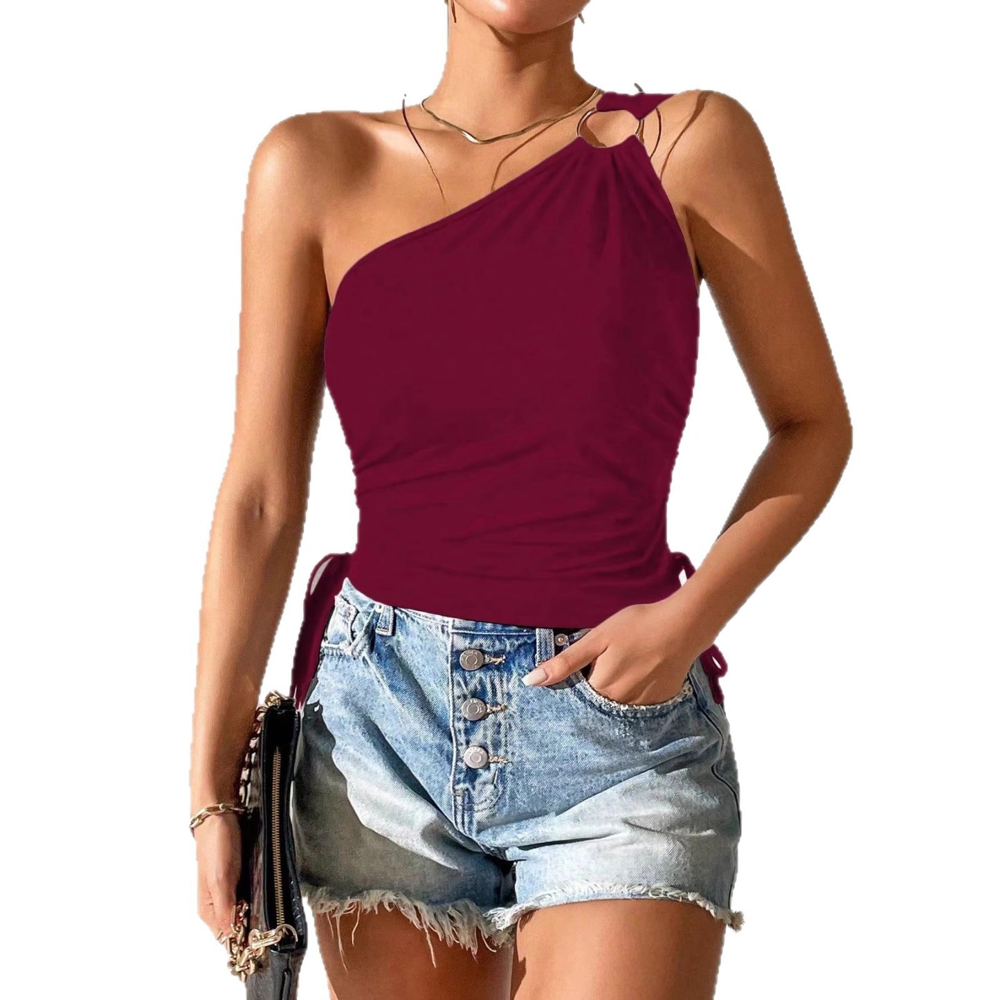 Top camisol sexy pentru femei, cu umeri goi